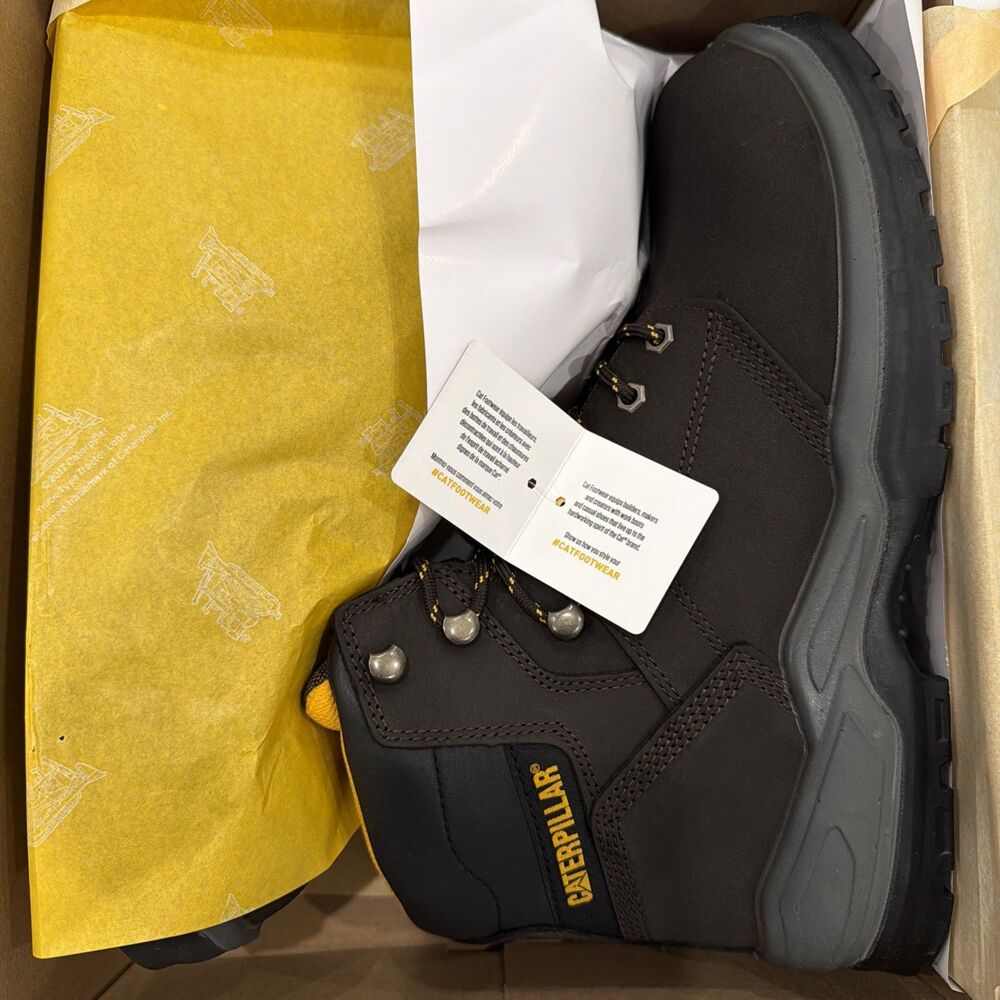 CAT Striver Soft Toe Industrial Brown Boots Men's Size 13 Wide - New With Box - Picture 9 of 13